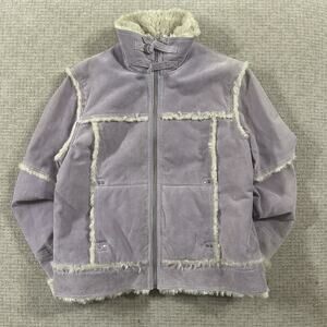 Vtg. Wilson Leather Maxima Sued Leather Sherpa Lined Jacket Women's XL Y2K